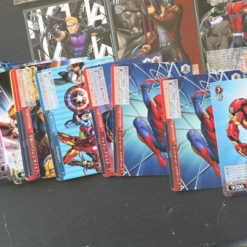 Marvel Weiss Schwarz Japanese Card Lot 21 Holos Penny Sleeved & Base Stack